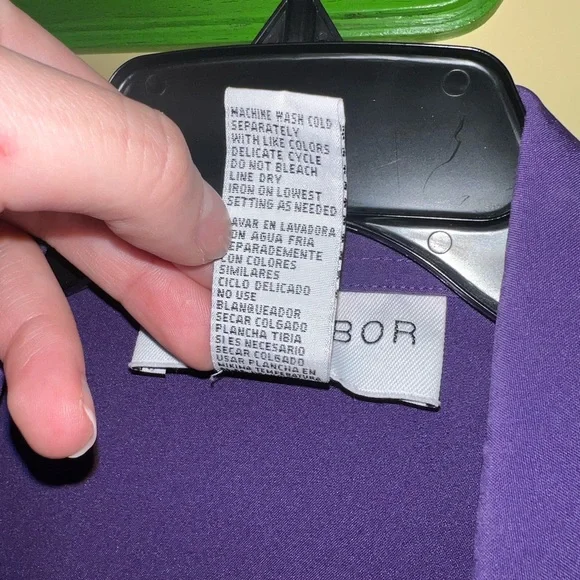 Sag Harbor Two Piece Vintage Set Purple Button Down Blouse and Pants Size 14 - Picture 12 of 12